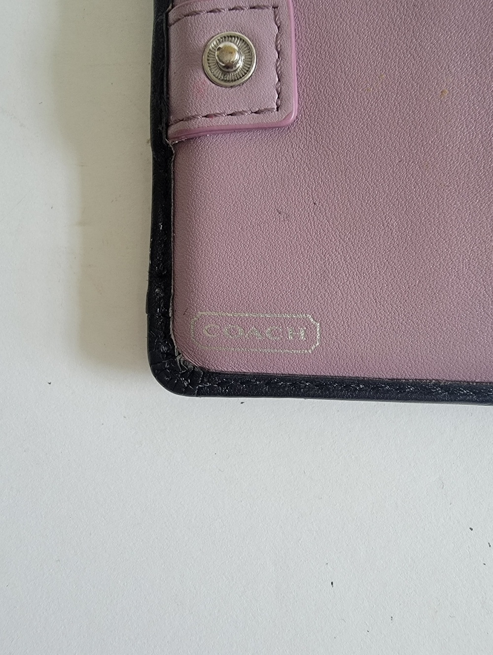 COACH Mini Small Black Leather Bifold Wallet with Horse & Carriage Logo Tiny - Picture 10 of 16